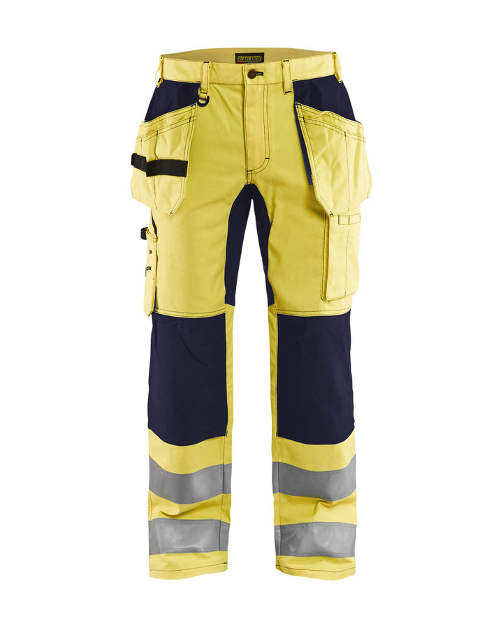 Blaklader 15521811 Hochsichtige Hose mit Stretch, Gelb/Marine, grootte C148 C148 Yellow / Navy Blue,