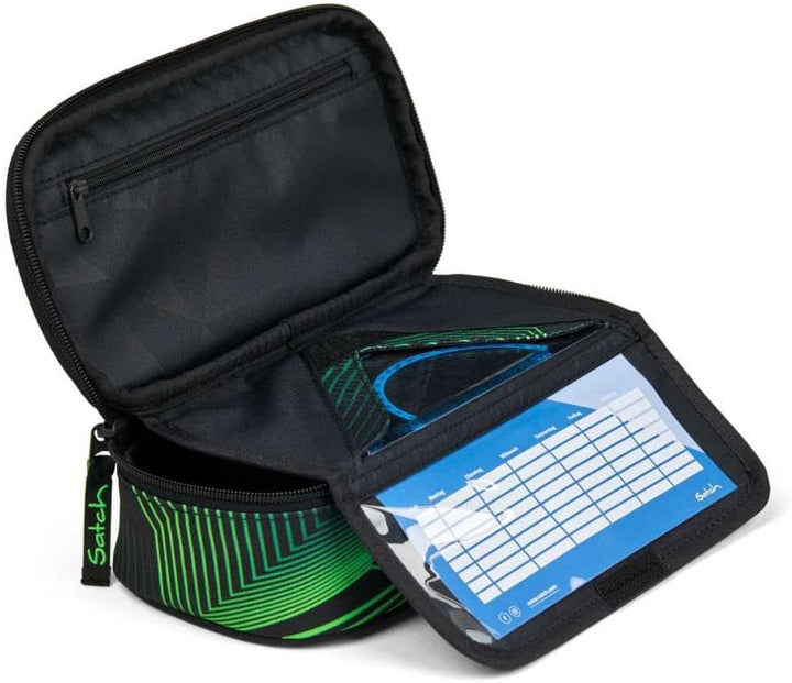 Satch pack Schulrucksack Set 2tlg. inkl. Schlamperbox (Seismic Green), Seismic Green