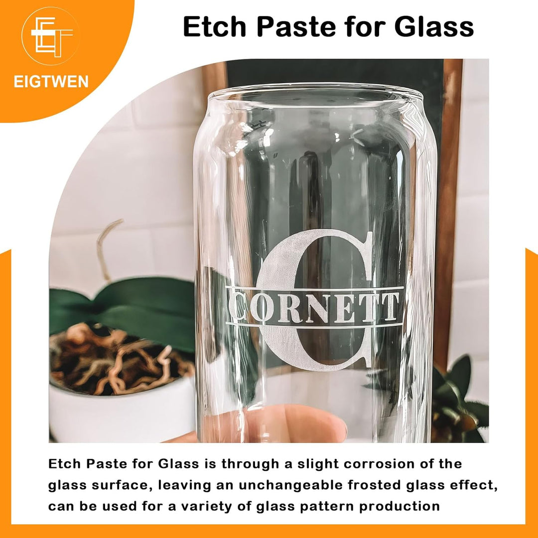 100g etch paste for glass, etch paste can be used on a variety of surfaces, including glass, ceramic