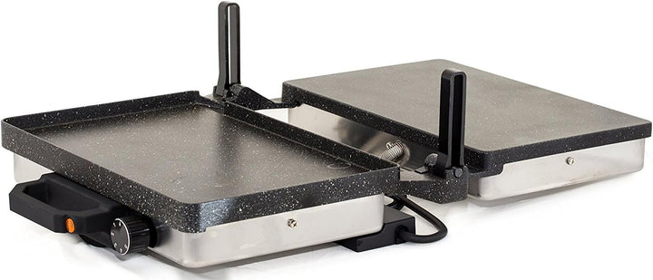 Roland Multigrill Kontaktgrill Elektrogill Tischgrill Toaster mit Kasserolle Granit/Marmor Antihaftb