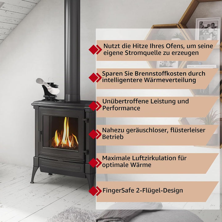 Ecofan Belair, Niedertemperatur, wärmebetriebener Ofenventilator, 238 m³/h, 806EUKBX, 22,86 cm-Blatt