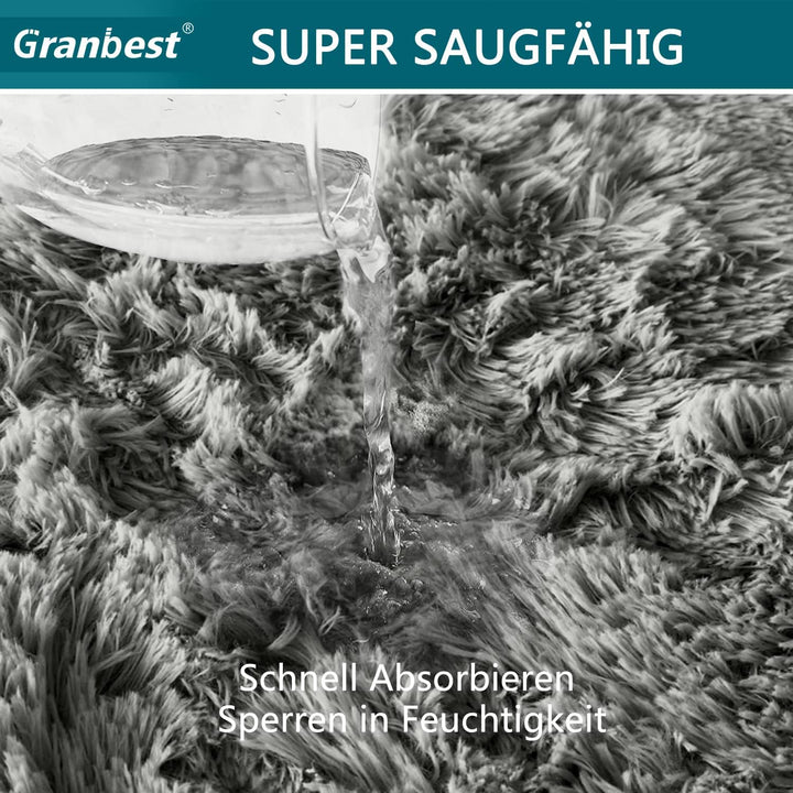 Granbest Shaggy Teppich Hochflor Langflor Teppiche für Wohnzimmer Moderner Flauschiger Kurzflor Tepp