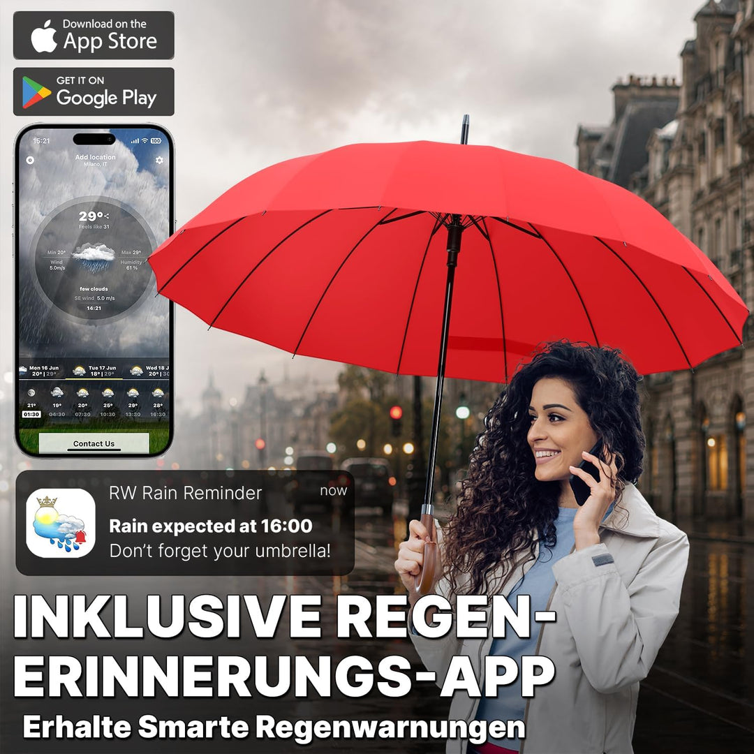 Royal Walk Regenschirm Gross Sturmfest Golf Schirm XXL Stabiler Stockschirm | Grosser Regenschirm fü