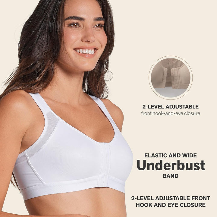 Leonisa Damen Haltungskorrektur BH, Sport BH mit Rücken Geradehalter Funktion 75E Weiss, 75E Weiss