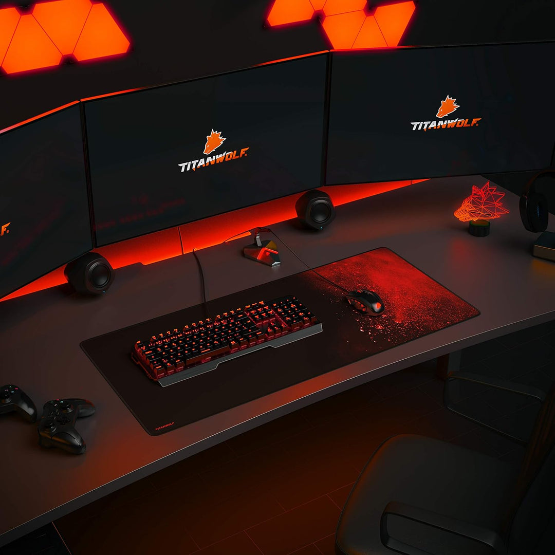 CSL-Computer XXL Speed Gaming Mauspad Titanwolf 900 x 400 mm XXL Mauspad Tischunterlage Grosse Gröss