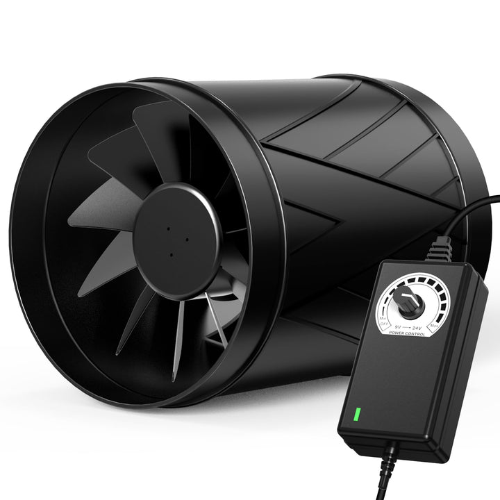 Aygrochy 150mm Rohrventilator Regelbar, EC-Motor Rohrlüfter 586m³/h, Abluftventilator für für Winter