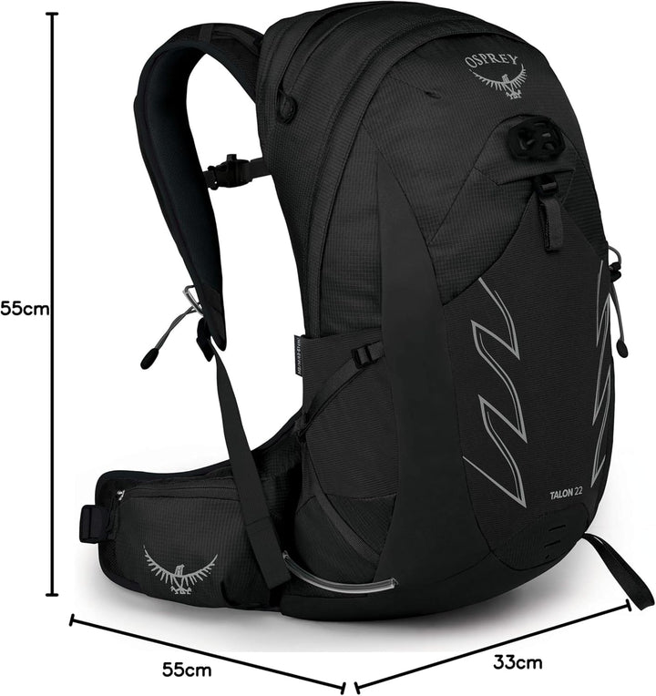Osprey Talon 22 Wanderrucksack für Männer L-XL Stealth Black Single, L-XL Stealth Black Single