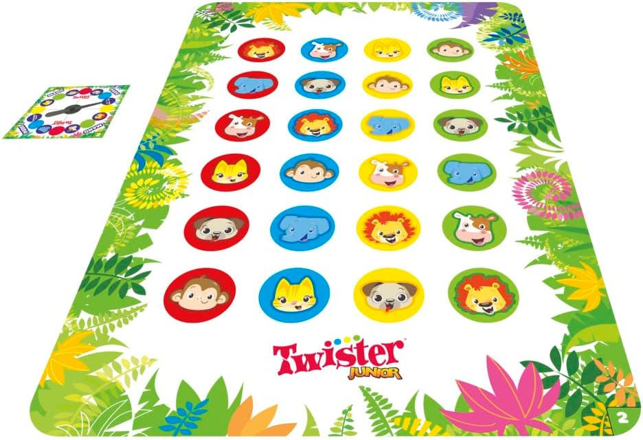 Twister Junior Hasbro Gaming Spielmatte Doppelseitige Spielmatte 2 in 1 Partyspiel für Jungen und Mä