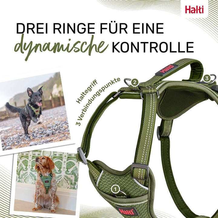 HALTI Anatomy Hundegeschirr mit Griff – Bewegungsfreiheit für deinen Hund. 3 Verbindungspunkte für d