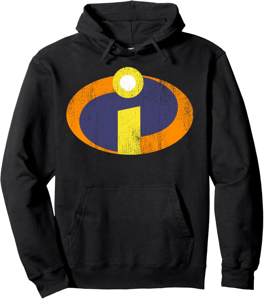 Disney Pixar Incredibles Vintage Faded Logo Pullover Hoodie