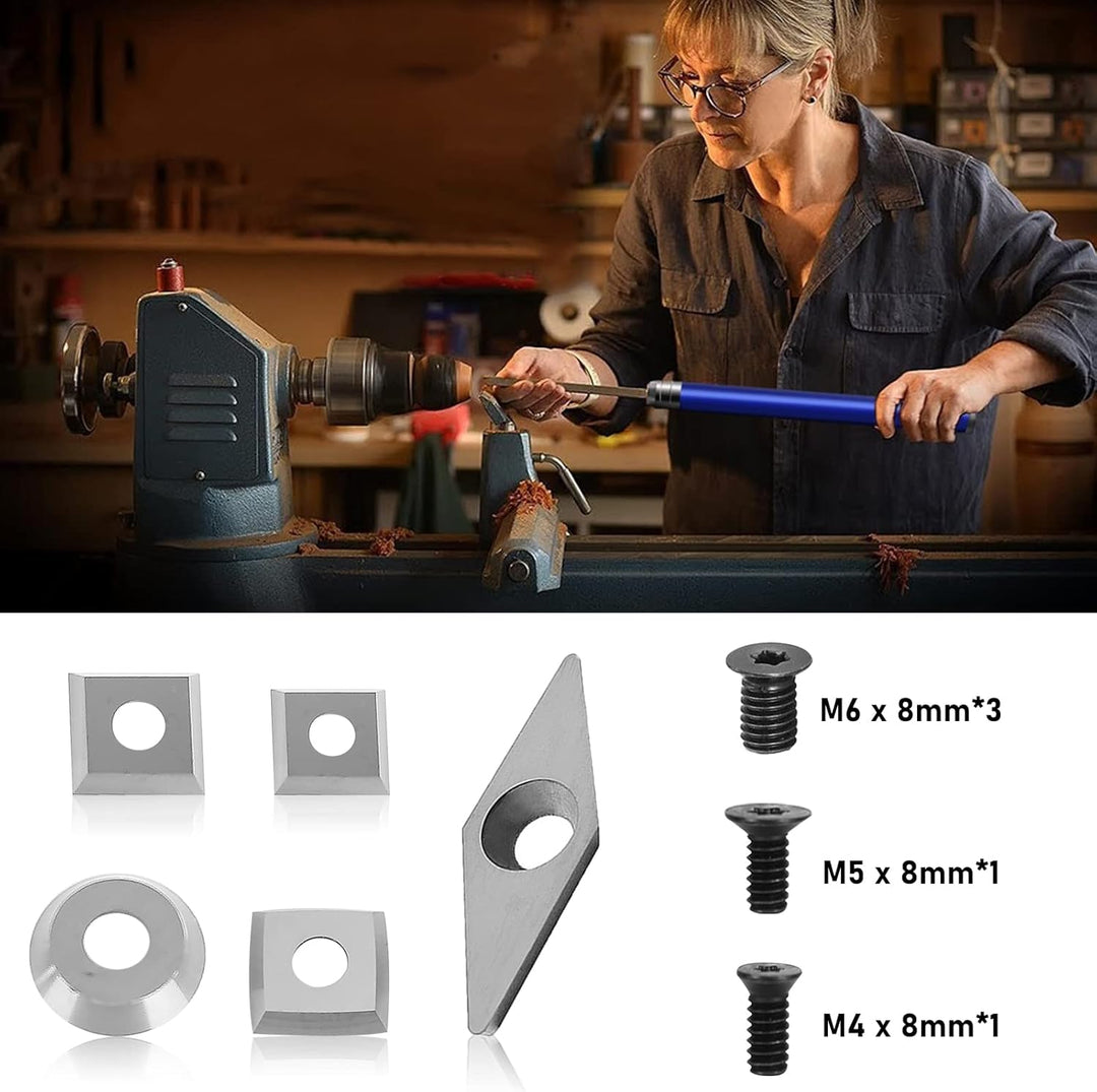 Hartmetall Wendeschneidplatten 5 Stück,CEIEVER Wendeplatten Hartmetall mit M4+M5+M6 Schrauben CNC Ha