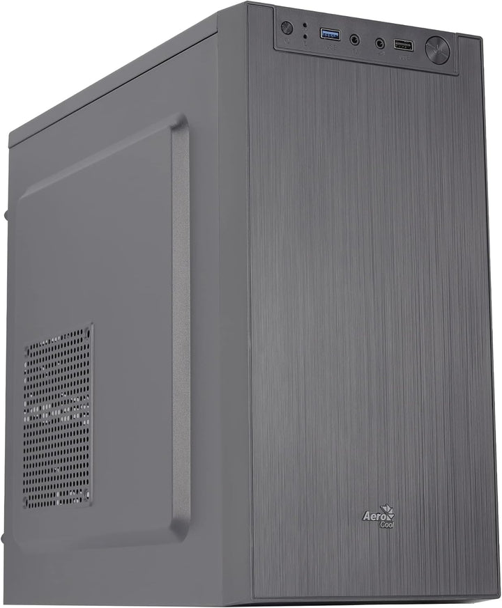 Aerocool CS108BKV1, kompakter PC-Gehäuse Micro ATX, poliertes Aluminium, 80 cm, Schwarz Schwarz CS10