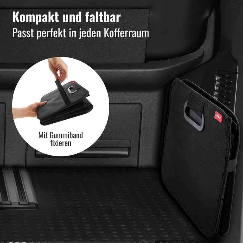 achilles Auto Faltbox mit Name, Kofferraumtasche personalisierbar, Kofferraum-Organizer, Autotasche,