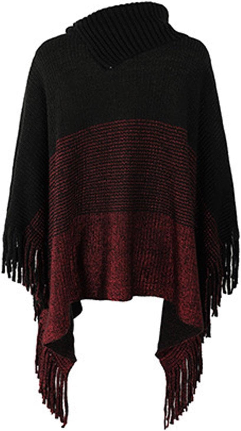 Damen Poncho mit knöpfen Schal Cashmere Feeling Strick Decke Cape Cardigan für Frauen Retro Cardigan