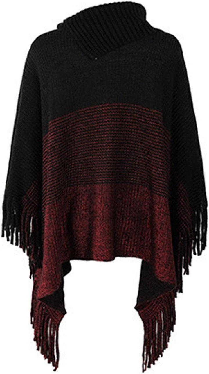 Damen Poncho mit knöpfen Schal Cashmere Feeling Strick Decke Cape Cardigan für Frauen Retro Cardigan