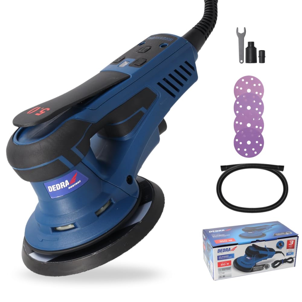 DEDRA Exzenterschleifer Exzenterschleifer 350W, Ø150mm – Bürstenlos, regelbare Drehzahl 4000–10000 U