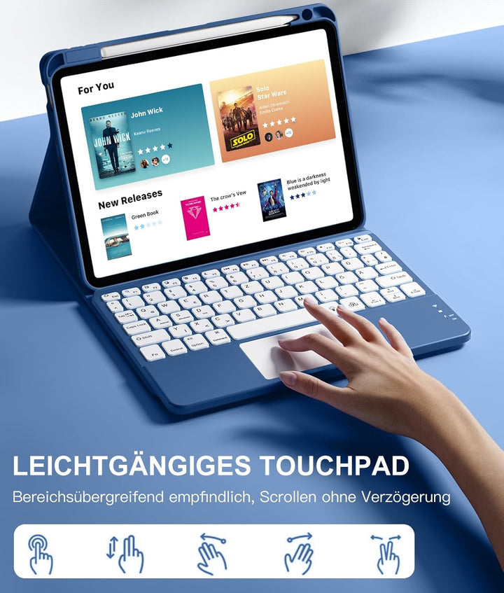 Vobafe Hülle mit Tastatur Touchpad für iPad Air 11 Zoll 2024 M2/ iPad Air 5 4 2022/2020 10,9 Zoll, 7