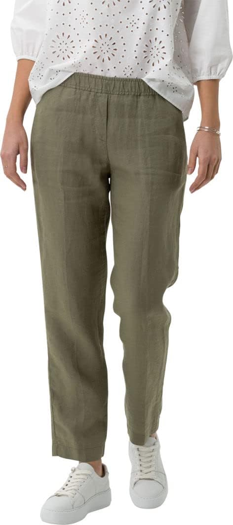 BRAX Damen Style Maron Leinenhose Hose 26W / 30L Khaki, 26W / 30L Khaki