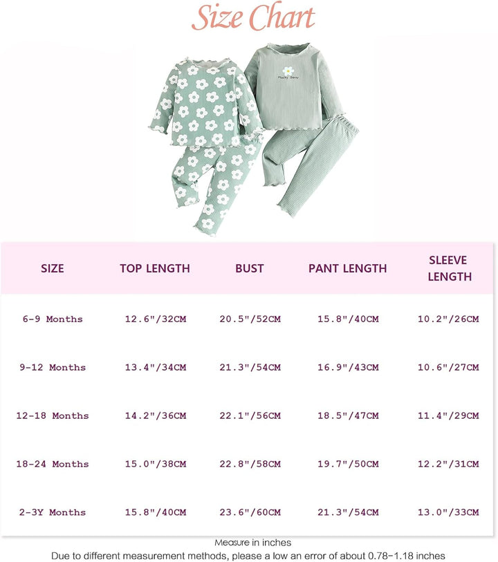 Kleinkind Baby Mädchen kleidung Set Rüschen Gerippte Kurzarm/Langarm T-Shirt Tops + Shorts Hosen 4Pc