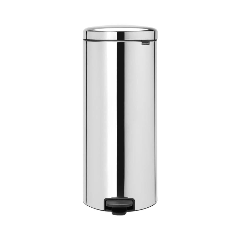 Brabantia Treteimer mit Inneneimer aus Kunststoff, stahl, Brilliant Steel, 30 Liter Brilliant Stahl