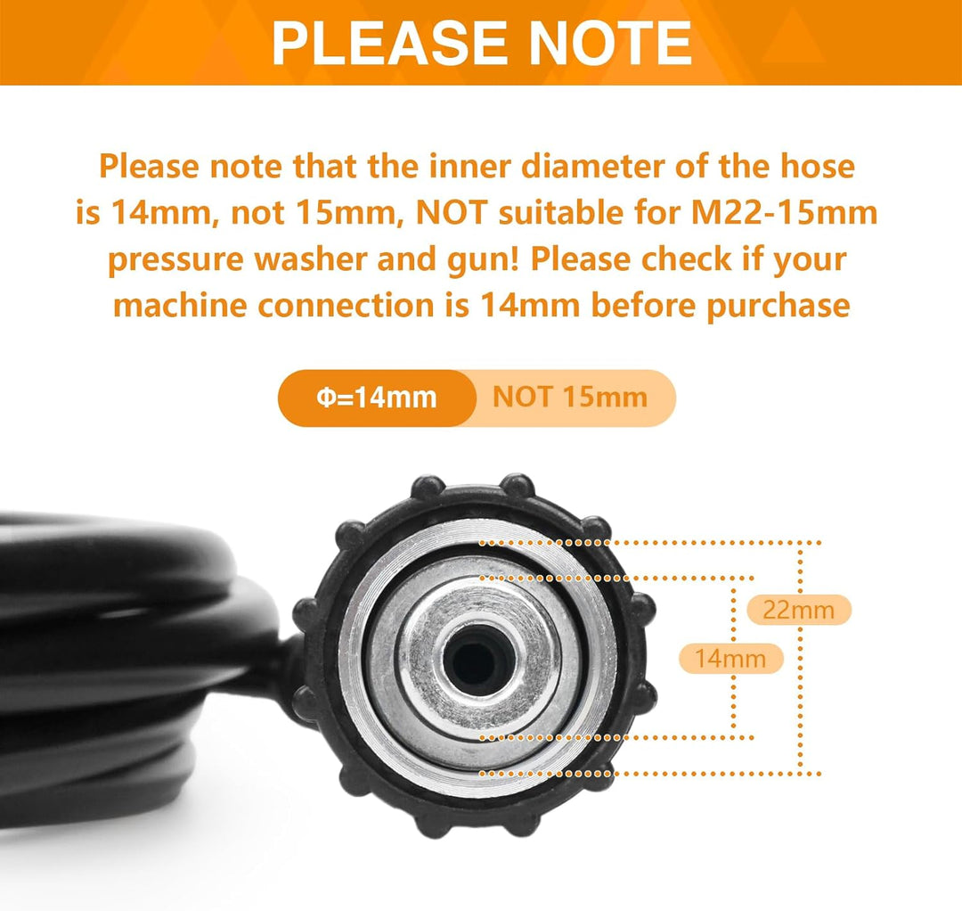 Fai Top 10M Hochdruckreinigerschlauch M22 Anschluss,Hochdruckschlauch Verlängerungsschlauch für Karc