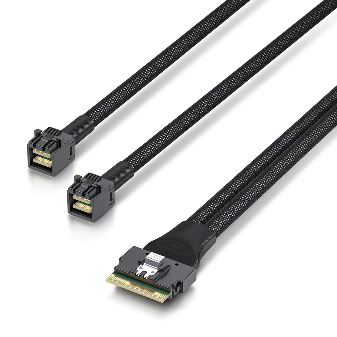 SlimSAS 8i to 2x Minisas HD, SFF-8654 74Pin to 2x SFF-8643 Cable, 0.8m(2.6ft) 0.8M 8654 - 2x 8643 8i