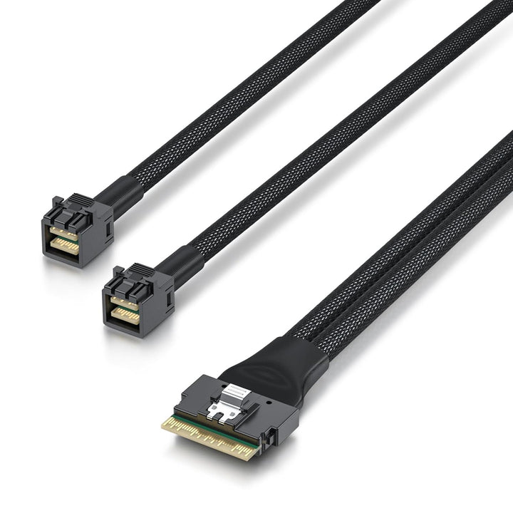 SlimSAS 8i to 2x Minisas HD, SFF-8654 74Pin to 2x SFF-8643 Cable, 0.8m(2.6ft) 0.8M 8654 - 2x 8643 8i