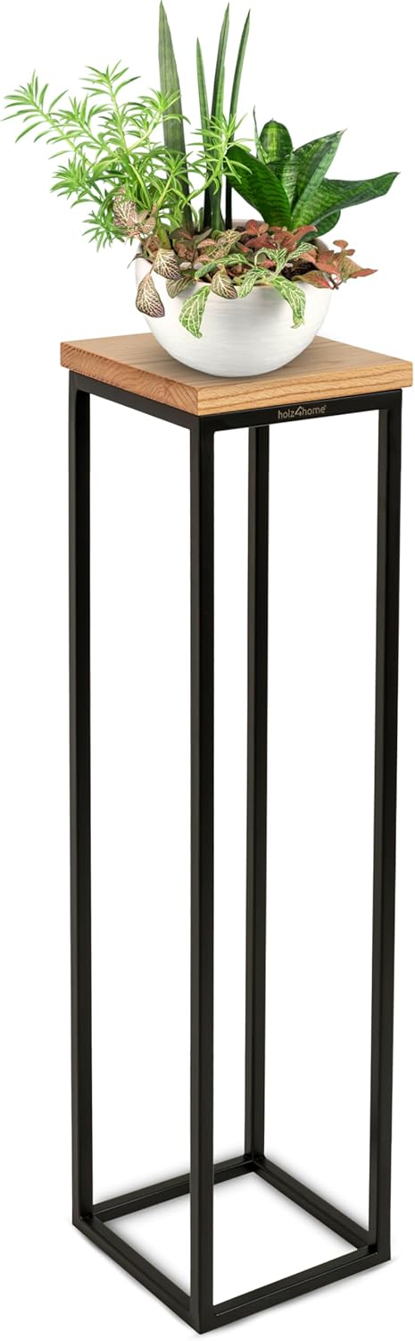 holz4home® Dekoständer aus massiv Eichenholz I Blumenständer Natur Geölt I Höhe: 90 cm I Dekosäule m