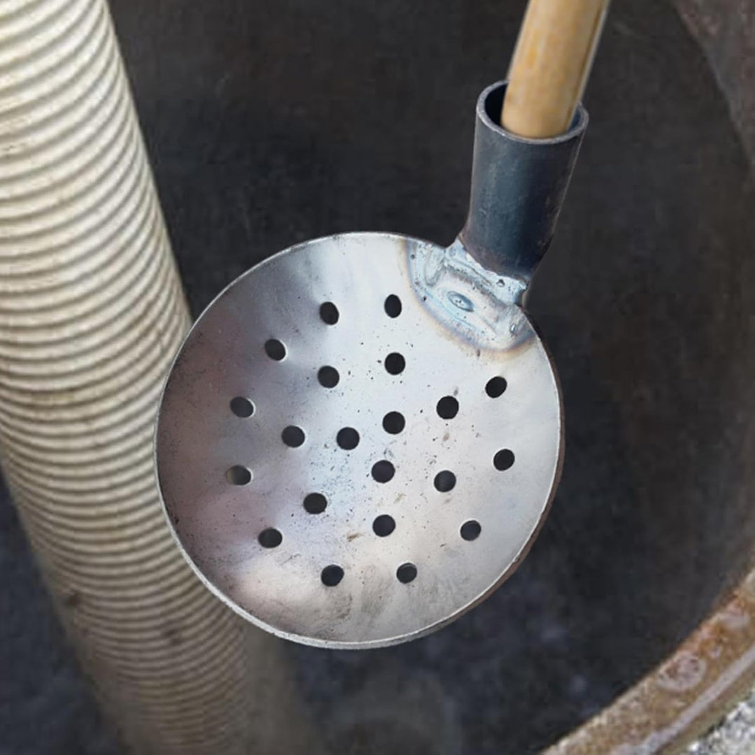 Kanallöffel Reinigung von Drainagelecks | Runder Metall-Auffangbecken-Mistlöffel aus Metall Sieb-Sch