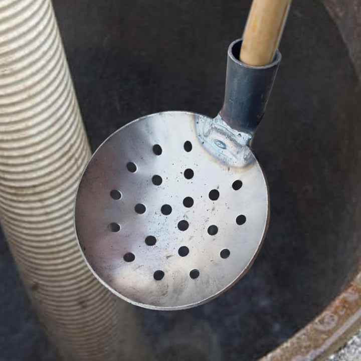 Kanallöffel Reinigung von Drainagelecks | Runder Metall-Auffangbecken-Mistlöffel aus Metall Sieb-Sch