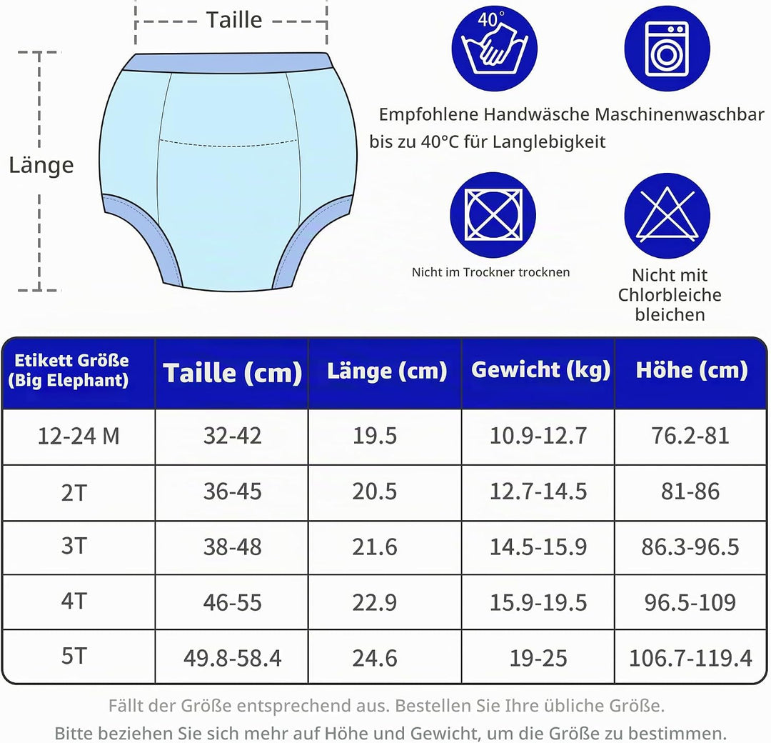 BIG ELEPHANT 10er Pack Baby Trainingshose - Saugfähige Töpfchen Unterwäsche Kleinkinder für Jungen u