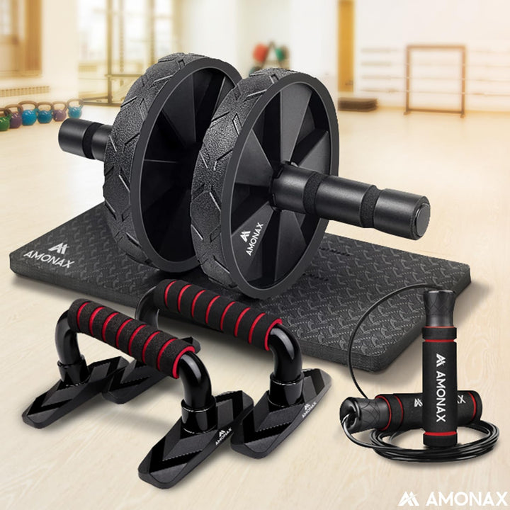 Amonax Bauchroller, bauchtrainer ab roller, bauchmuskeltrainer ab wheel set, mit Rutschfester, inkl.