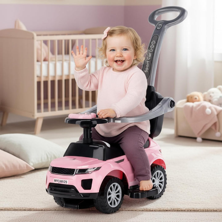 4in1 Kinderauto Rutschauto ab 2 Jahre und Schiebeauto mit Hupe und Musik, Rutschauto mit Stauraum un
