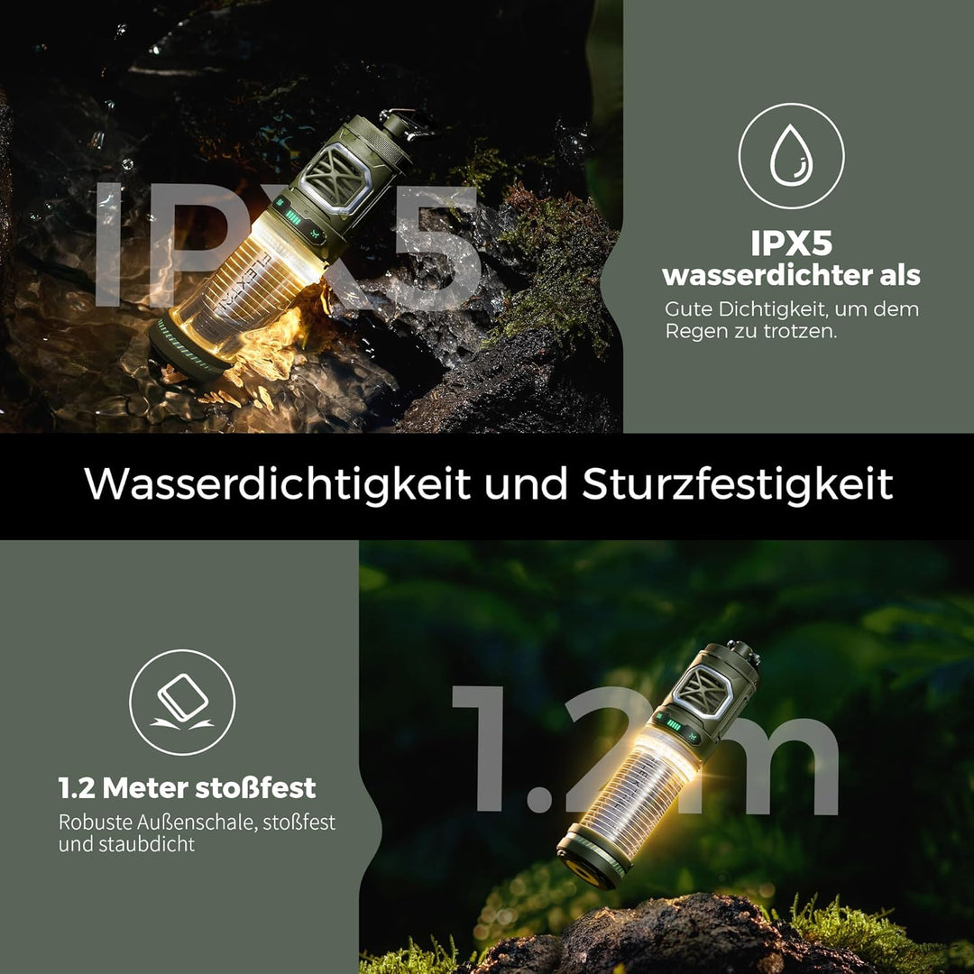 FLEXTAILGEAER Tiny Repeller S, Tragbarer Elektrischer Mückenschutz, mit Campinglampe (Atemlicht, bis
