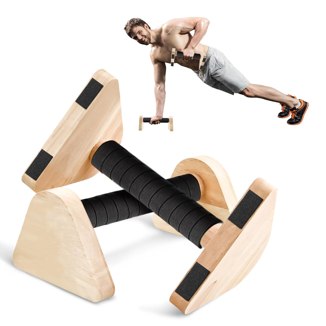 Liegestützgriffe aus Holz, 2 Stück Parallettes 20cm, Rutschfeste Handstand Griffe Nachhaltige, Calis