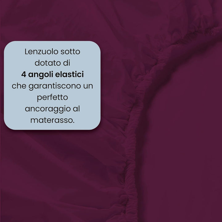 Italian Bed Linen Max Color Bettwäsche-Set, Pflaume, Doppelte, Pflaume