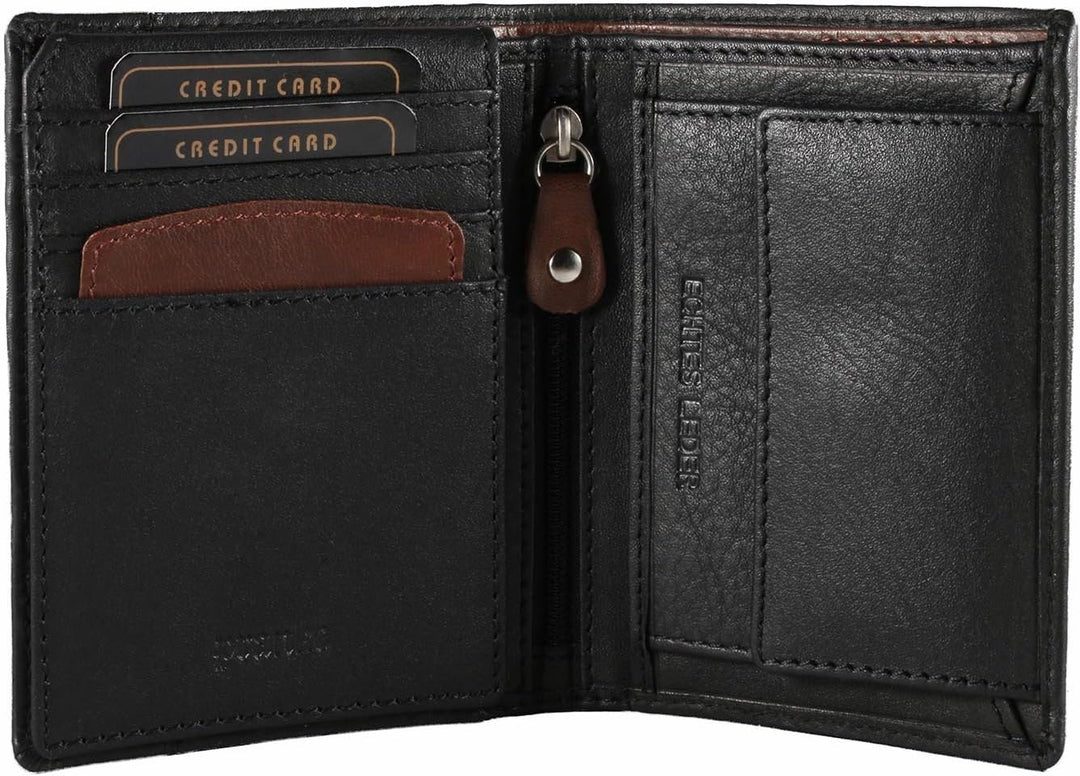 Pranke Geldbörse Portemonnaie Echt Leder Brieftasche Hochformat Geldtasche Portmonee 10 Kartenfächer