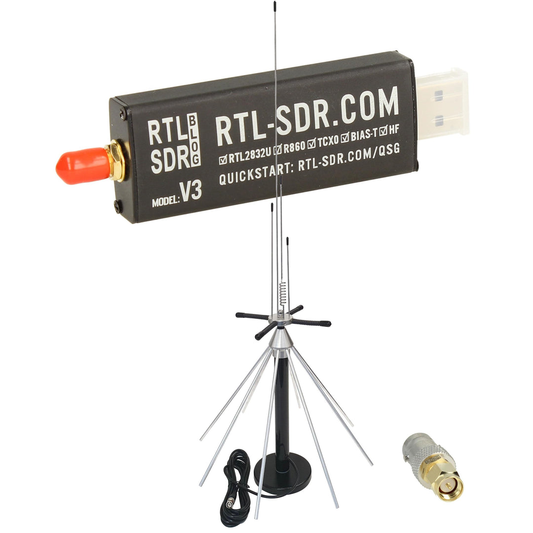 RTL-SDR Blog V3 USB SDR Empfänger Set mit SKYSCAN Desktop Scannerantenne 25–2000 MHz R860/R820T2 RTL