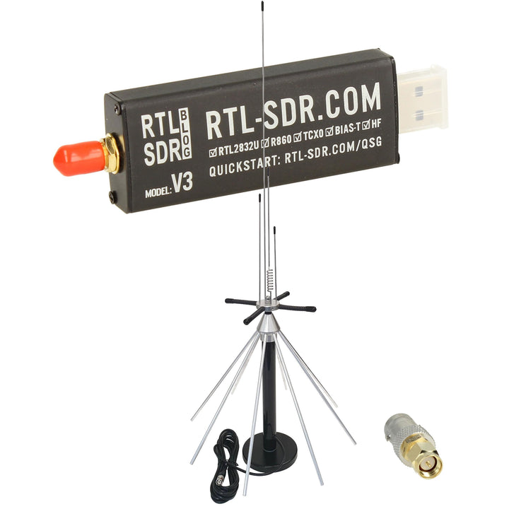 RTL-SDR Blog V3 USB SDR Empfänger Set mit SKYSCAN Desktop Scannerantenne 25–2000 MHz R860/R820T2 RTL