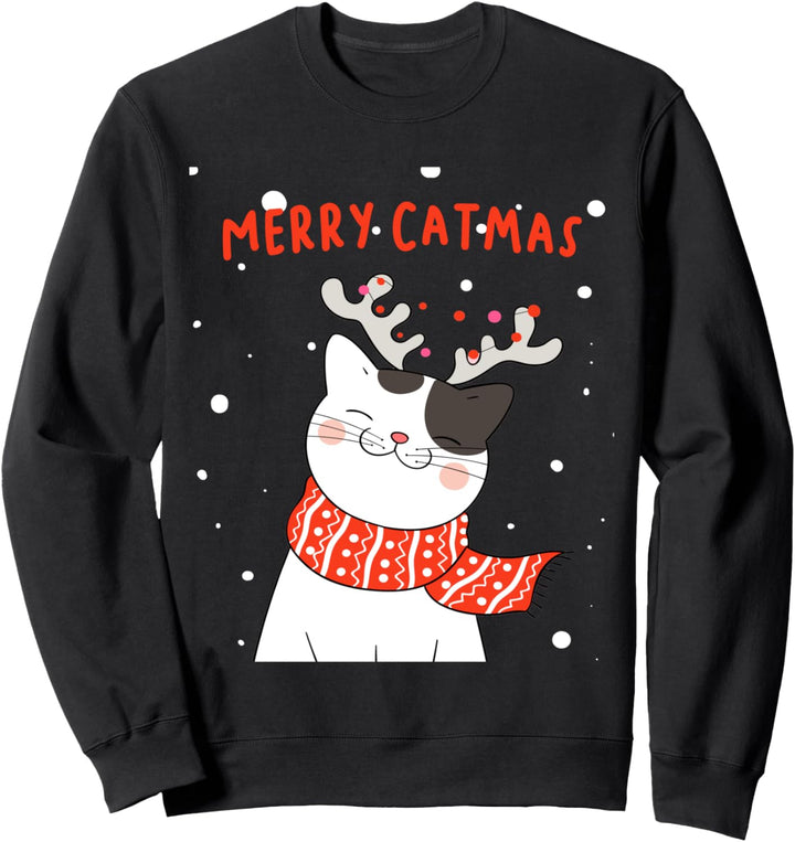 Merry Catmas Katze Weihnachten Christmas Cat Sweatshirt