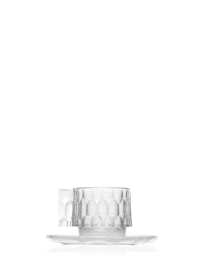 Kartell Jellies Family Tasse & Untertasse transparent Klar Kaffee-Set Glasklar, Kaffee-Set Glasklar