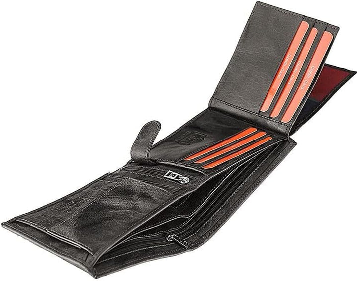 Pierre Cardin Geldbeutel Herren - Elegante Portemonnaie Herren Echtes Leder mit Geldscheinfach 10 Ka