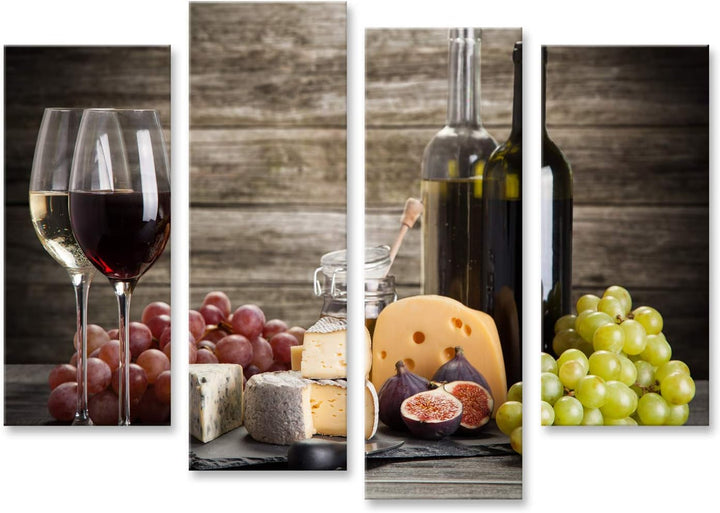 islandburner Bild auf Leinwand Wein Und Käse Stillleben Wandbild Poster Kunstdruck Bilder Format: 13