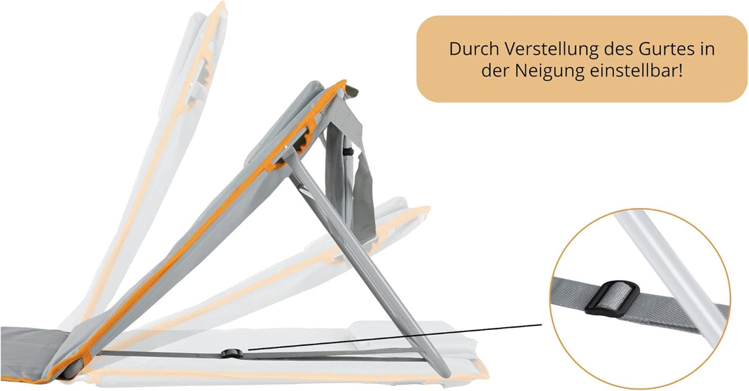 Stagecaptain Beachmatte “Layla” 2X Set - Gepolsterte Strandmatten mit Kopfkissen - Verstellbare Rück