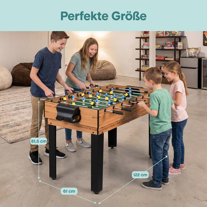 SereneLife Multifunktionstisch, Multigame Spieltisch – 4 in 1 mit Zubehör, Tischkicker, Billardtisch