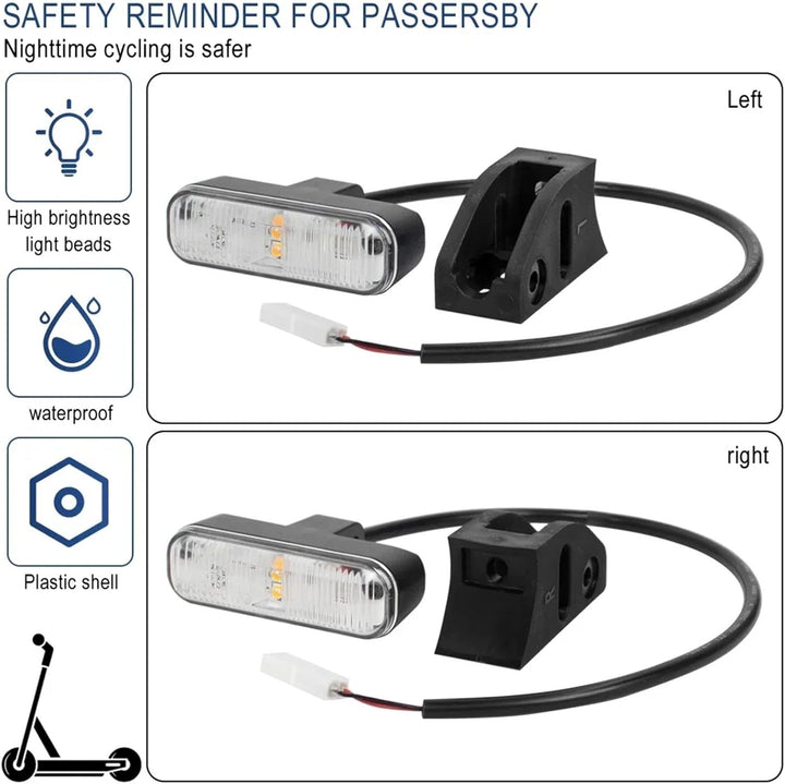 XBERSTAR Blinker für Ninebot P65/P100 Elektroroller - Schwarz, LED, Einfacher Blinker, Kompatibel mi