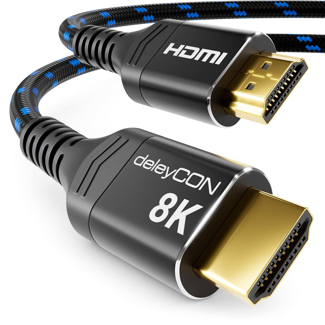 deleyCON 10m 8K HDMI 2.1b Kabel (48G, ULTRA Highspeed) 8K@60Hz 4K@144Hz 120Hz 2K@144Hz/165Hz EARC HD