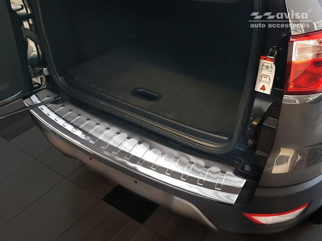 Avisa Edelstahl Heckstossstangenschutz kompatibel mit Ford Ecosport II Facelift 2017- inkl. ST-Line