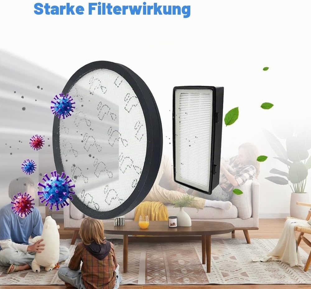 2 Sätze RO6921EA Filter, Ersatzfilter für Rowenta X-Trem Power Cyclonic/Silence Force Cyclonic Staub