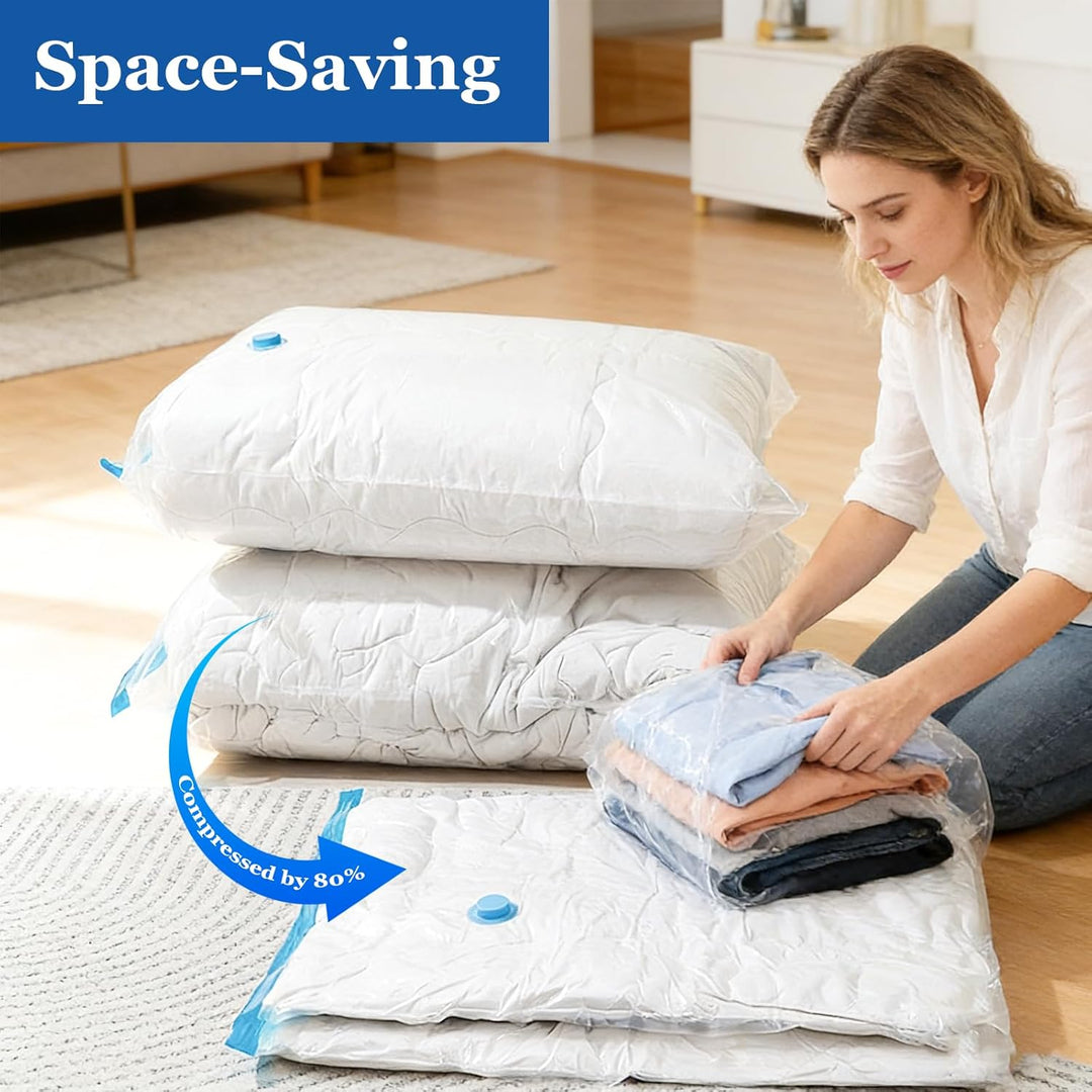 Vakuumbeutel für Kleidung,8 Stück(2x Jumbo100x80cm, 2 x Gross 80x60cm, 2 x Mittelgross 70x50cm, 2 x
